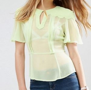 ASOS Sheer Tea blouse size 4